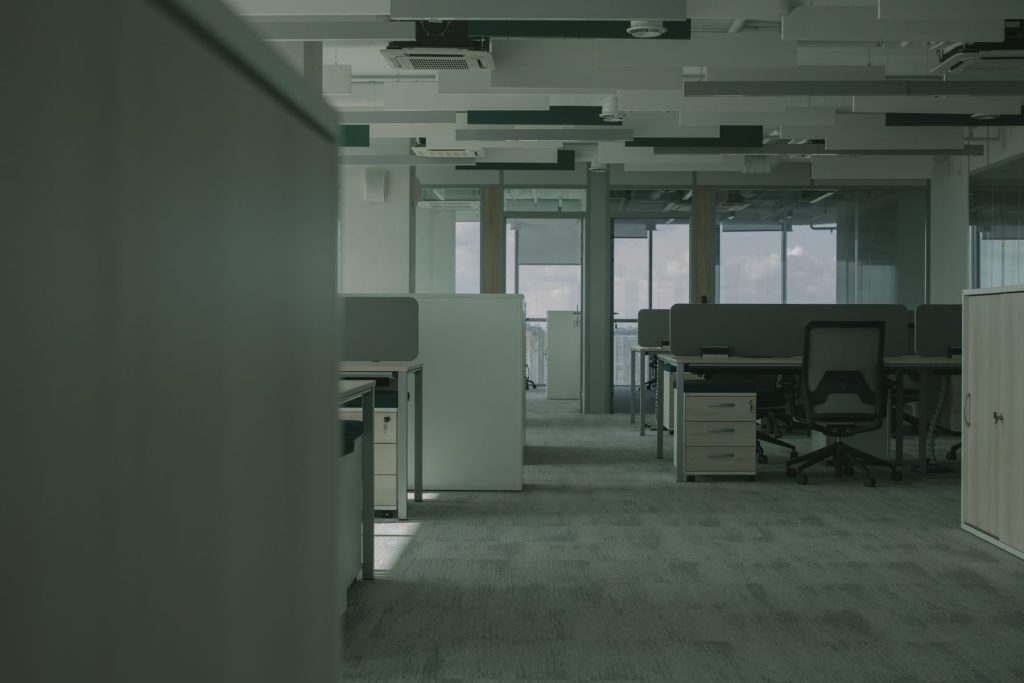 Office desks placed and ready